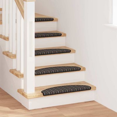 vidaXL Samolepiace schodové rohože 15 pcs Antracit 65 x 21 x 4 cm