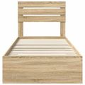vidaXL Rám postele Sonoma dub a striebro 75 x 190 cm Kompozitné drevo