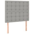 vidaXL Posteľ boxsping s matracom a LED bledosivá 90x190 cm látka