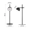 LED stolná lampa SOPHIE, dobíjacia, čierna
