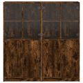 vidaXL Knižnica s dvierkami dymový dub 136x37x142 cm kompoz. drevo