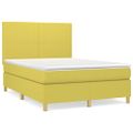 vidaXL Boxspring posteľ s matracom zelená 140x190 cm látka