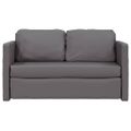 vidaXL Podlahová rozkladacia pohovka 2v1 sivá 112x174x55 cm umelá koža