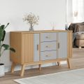 vidaXL Komoda OLDEN, sivo hnedá 114x43x73,5 cm, borovicový masív