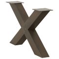 vidaXL Nohy konferenčného stolíka v tvare X, 2 ks, prírodná oceľ, 70 x (42-43) cm, oceľ