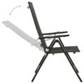 vidaXL Skladacie stoličky 2 ks, textilén a hliník, čierne