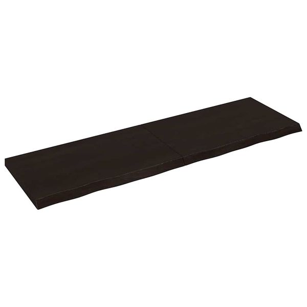 vidaXL Stolová doska tmavohnedá 200x60x(2-6) cm ošetrený dubový masív