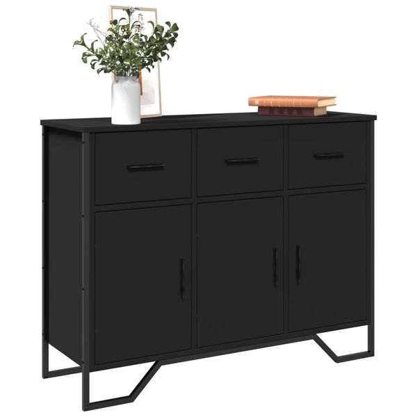 vidaXL Komoda čierna 97x32,5x74,5 cm kompozitné drevo