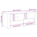 vidaXL TV skrinka 100 x 35 x 40 cm Čierny dub Kompozitné drevo