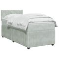 vidaXL Posteľ boxspring s matracom Svetlosivá 100 x 200 cm Zamat