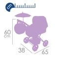DeCuevas 85076 Skladací kočík pre bábiky so slnečníkom a taškou Magic Bubble 2024 - 60 cm