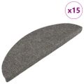 vidaXL Samolepiace nášľapy na schody 15 ks 56x17x3 cm sivé