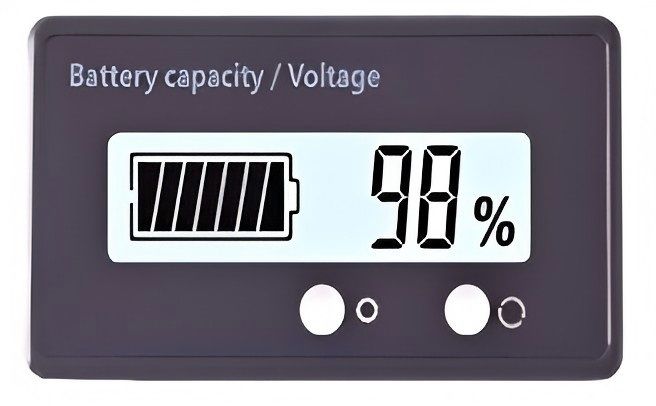 Voltmeter a indikátor kapacity batérie 12-84V Zelená
