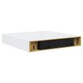 vidaXL Plávajúce nástenné police 2 ks, lesklé biele 23x23,5x3,8cm, MDF