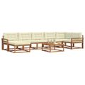 vidaXL Záhradná súprava gaučov 8 ks Prírodná a krémová