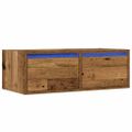 vidaXL TV skrinka s LED svetlami staré drevo 75x35,5x25 cm