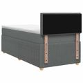vidaXL Posteľ s boxspringom a matracom a LED Tmavosivá 90 x 190 cm