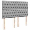 VidaXL Osmanská posteľ s matracom a LED svetlosivá látka 140x200 cm