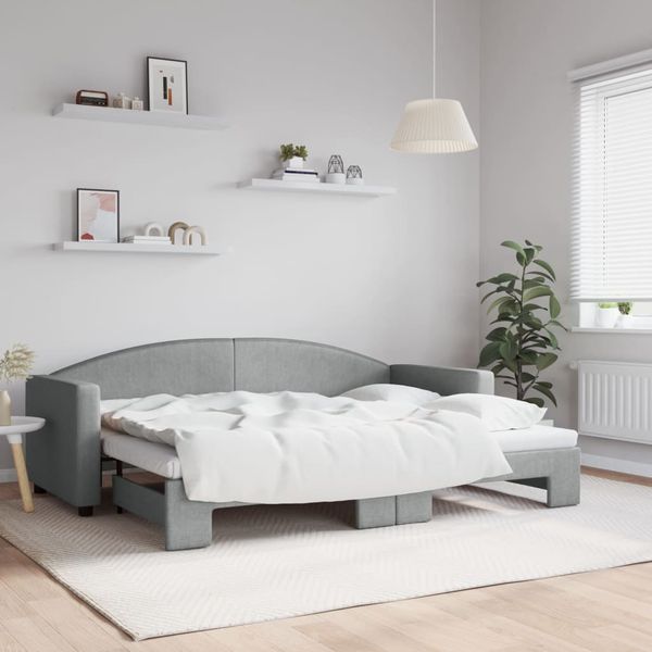 vidaXL Denná posteľ s rozkladacou posteľou bledosivá 80x200 cm látka