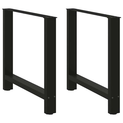 vidaXL Nohy k jedálenskému stolu, čierne, 2 ks, 80 x (72-73) cm, oceľové