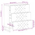 vidaXL Komoda 60x33x75 cm čierna masívne mangovníkové drevo