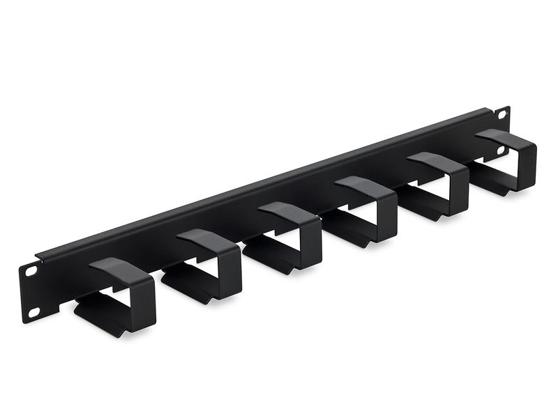 19'' vyväzovací panel 1U 6x háčik 70x27mm čierny kov