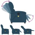 vidaXL Elektrické masážne sklápacie kreslo modré zamat