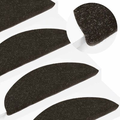 vidaXL Schodiskové rohože samolepiace 30 ks antracitové 56x17x3 cm