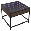vidaXL Konferenčný stolík s nekonečnými LED hnedý dub 50x50x41 cm
