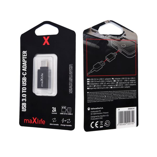 Maxlife adaptér USB 3.0 na USB-C OEM0002302