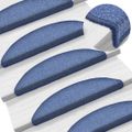 vidaXL Schodové rohože 30 ks 56x17x3 cm modré polkruhové