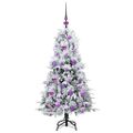 vidaXL Umelý Sklápací Vianočný Stromček Biela 120 cm PE a PVC