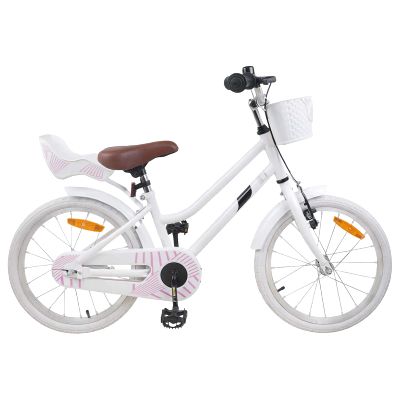 vidaXL Detské Kolo 18 Palcov pre deti od 5 do 7 rokov Biela