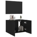 vidaXL TV nástenná skrinka s LED svetlami čierna 60x35x41 cm