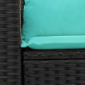 vidaXL Záhradná pohovka s vankúšmi 2-miestna čierna polyrattan