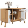 vidaXL Komoda OLDEN, bielo hnedá 114x43x73,5 cm, borovicový masív