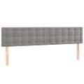 vidaXL Čelo postele s LED bledosivé 160x5x78/88 cm zamat