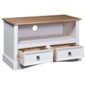 vidaXL TV skrinka biela 91x43x56 cm mexická borovica Corona Range