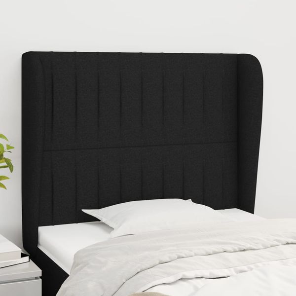 vidaXL Čelo postele so záhybmi čierne 83x23x118/128 cm látka