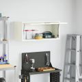 vidaXL Nástenná skriňa do garáže Biela 80 x 33 x 35 cm Práškovaná oceľ