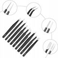 set of 9 precision tweezers + case