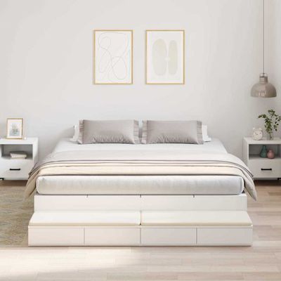 vidaXL Rám postele s úložným prostorem Biela 180 cm Kompozitné drevo