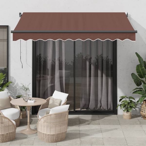 vidaXL Ručne zaťahovacia markíza hnedá 300x250 cm
