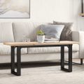 vidaXL Konferenčný stolík v tvare O 110x40x45,5 cm borovica a oceľ