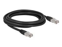 Patch kábel - RJ-45 (M) do RJ-45 (M) - 3 m - 7 mm - S/FTP - CAT 6a - neobsahuje halogén, vonkajší - čierna