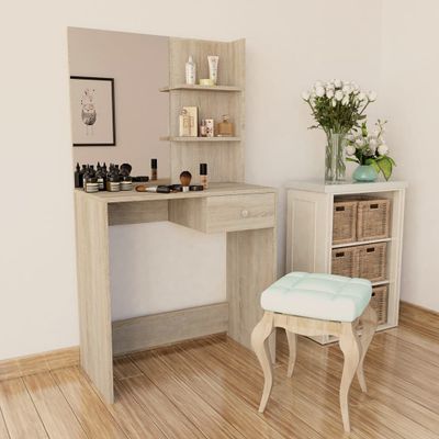 vidaXL Toaletný stolík, kompozitné drevo 75x40x141 cm, dubový