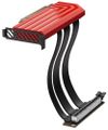HYTE Riser PCI-E 5.0 / Black cherry / barevný kryt / Délka: 200mm Kabel, pro VGA, PCIe 5.0 x16, 64GB/s, 30AWG, EMI stínení, 200mm, cerný kabel, cervený kryt
