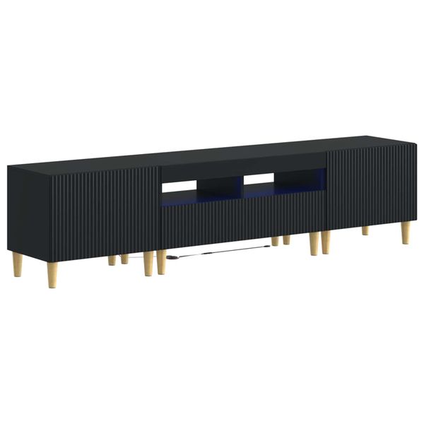vidaXL 5-dielny LED TV kabinet Čierna Kompozitné drevo