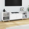 vidaXL TV skrinka lesklá biela 160x35x55 cm spracované drevo