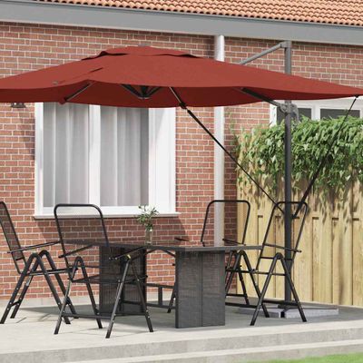 vidaXL Roma Parasol Červená 286 x 284 x 265 cm Hliník a polyester